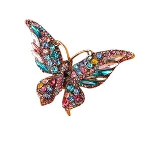 Butterfly Brooch‎ – Sparkly, Colorful Rhinestone Design